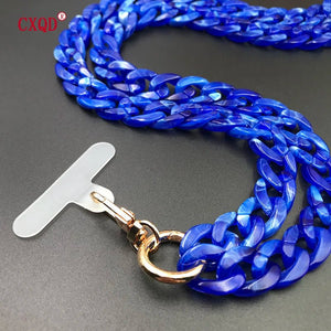 120cm Bevel Design Anti-lost Phone Lanyard Rope Neck Strap Colorful Portable Acrylic Cell Phone Chain Accessories Gifts Outdoor - Essential Love Store