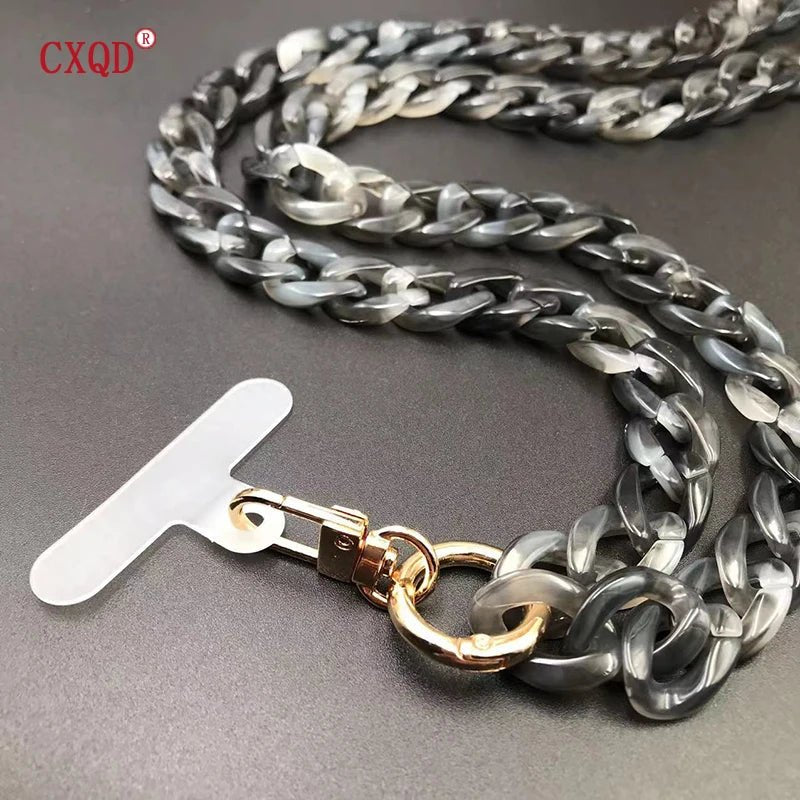 120cm Bevel Design Anti-lost Phone Lanyard Rope Neck Strap Colorful Portable Acrylic Cell Phone Chain Accessories Gifts Outdoor - Essential Love Store