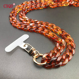 120cm Bevel Design Anti-lost Phone Lanyard Rope Neck Strap Colorful Portable Acrylic Cell Phone Chain Accessories Gifts Outdoor - Essential Love Store