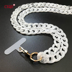 120cm Bevel Design Anti-lost Phone Lanyard Rope Neck Strap Colorful Portable Acrylic Cell Phone Chain Accessories Gifts Outdoor - Essential Love Store