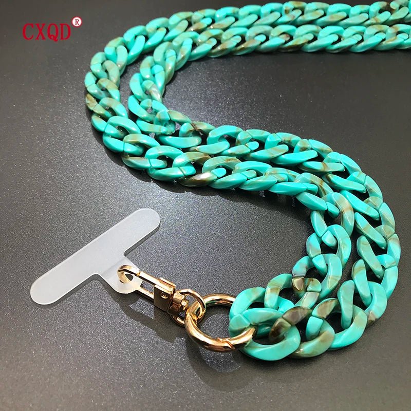120cm Bevel Design Anti-lost Phone Lanyard Rope Neck Strap Colorful Portable Acrylic Cell Phone Chain Accessories Gifts Outdoor - Essential Love Store
