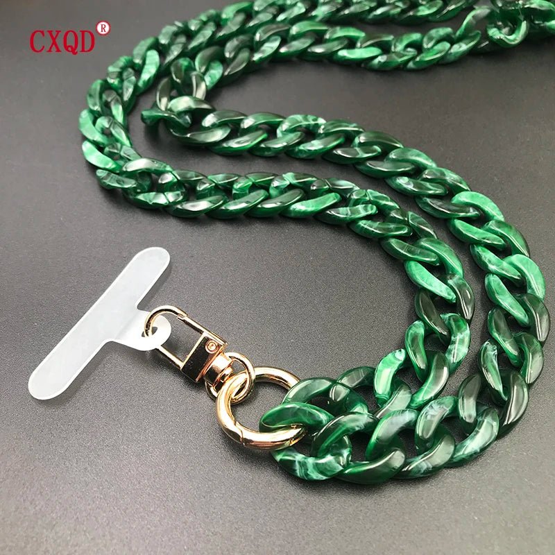 120cm Bevel Design Anti-lost Phone Lanyard Rope Neck Strap Colorful Portable Acrylic Cell Phone Chain Accessories Gifts Outdoor - Essential Love Store