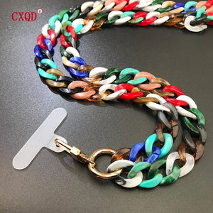 120cm Bevel Design Anti-lost Phone Lanyard Rope Neck Strap Colorful Portable Acrylic Cell Phone Chain Accessories Gifts Outdoor - Essential Love Store