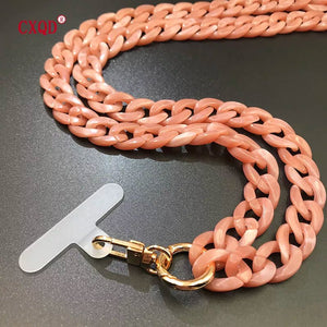 120cm Bevel Design Anti-lost Phone Lanyard Rope Neck Strap Colorful Portable Acrylic Cell Phone Chain Accessories Gifts Outdoor - Essential Love Store