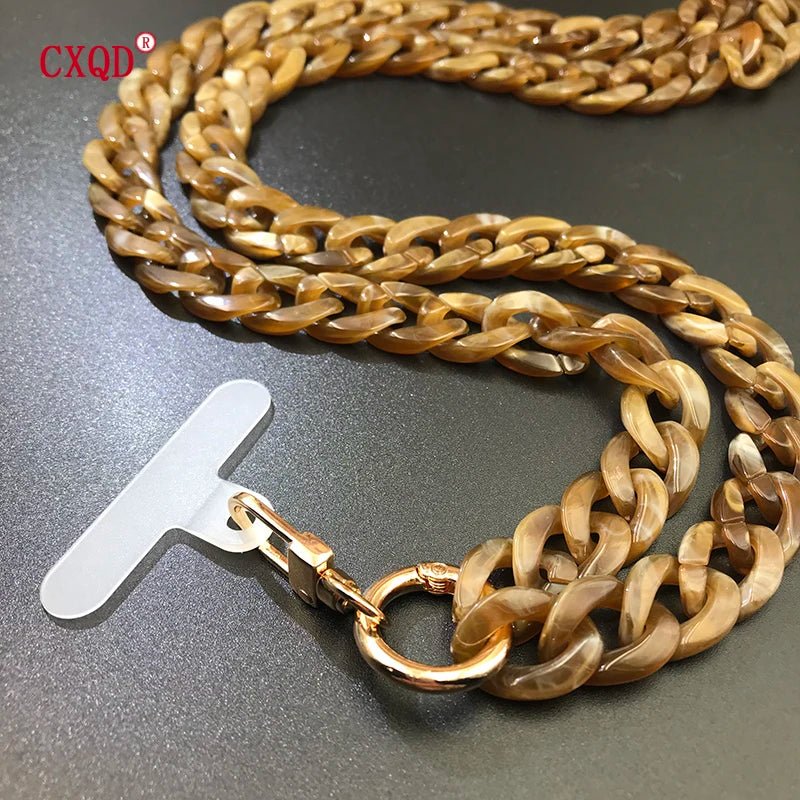 120cm Bevel Design Anti-lost Phone Lanyard Rope Neck Strap Colorful Portable Acrylic Cell Phone Chain Accessories Gifts Outdoor - Essential Love Store