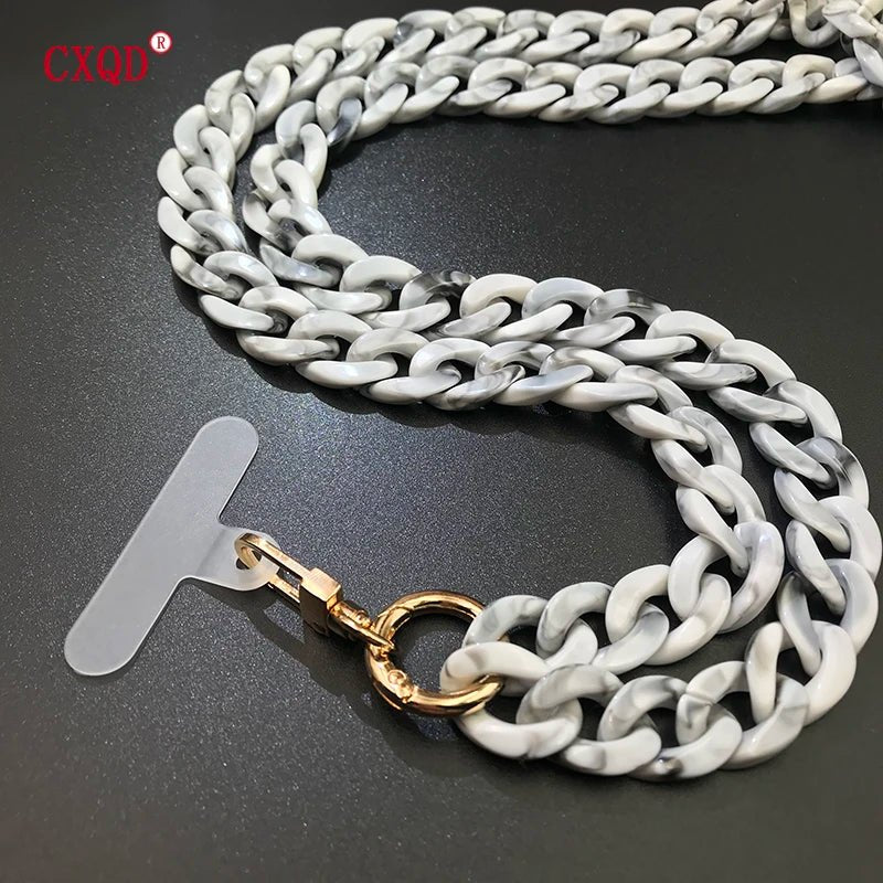 120cm Bevel Design Anti-lost Phone Lanyard Rope Neck Strap Colorful Portable Acrylic Cell Phone Chain Accessories Gifts Outdoor - Essential Love Store