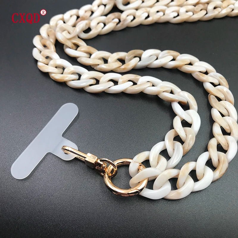 120cm Bevel Design Anti-lost Phone Lanyard Rope Neck Strap Colorful Portable Acrylic Cell Phone Chain Accessories Gifts Outdoor - Essential Love Store