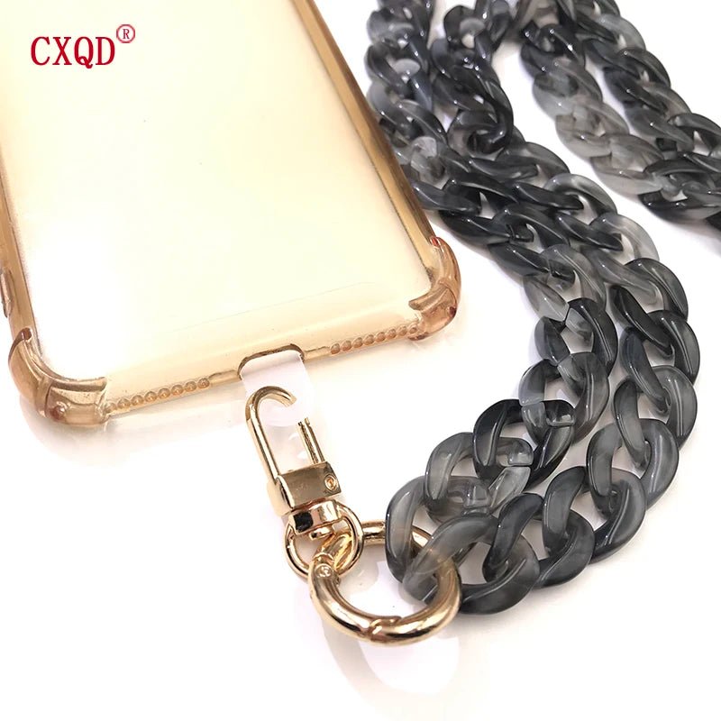 120cm Bevel Design Anti-lost Phone Lanyard Rope Neck Strap Colorful Portable Acrylic Cell Phone Chain Accessories Gifts Outdoor - Essential Love Store