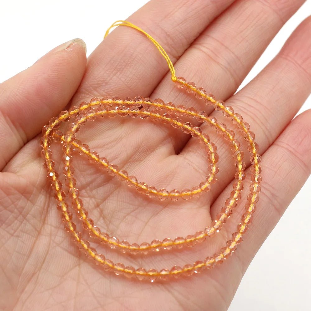 125 Pieces Spinel Beads Crystal Beads Loose DIY Jewelry Making Bracelet Necklace Accessories 3mm Length 38cm - Essential Love Store