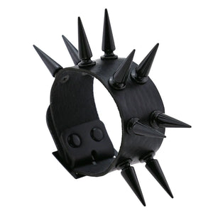 Emo Spike Bracelets For Women Men Goth Punk Vegan PU Leather Couple Bracelets Cuff Bangles Studded Halloween Wristband Jewelry