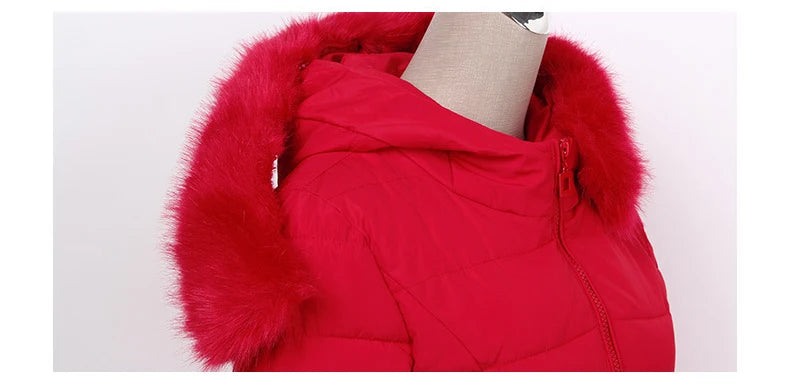 Parkas Women Down Jacket Plus Size Womens Parkas Thicken Outerwear hooded Winter Coat Female Jacket Cotton Faux Fur G112905