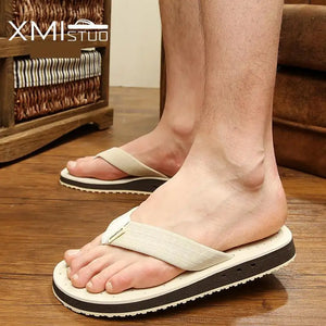 38-48 Plus Size Mens Slippers Male Summer Flip Flops Flat Heel Outside Beach Comfortable Light Breathable Man Shoes H20