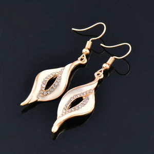 SINLEERY Charm White Black Enamel Earrings