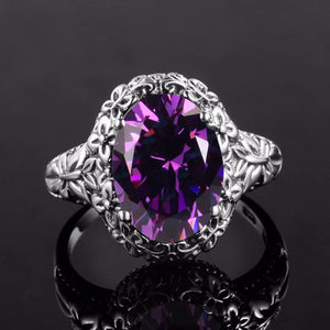 Szjinao Rock Ancient Ethnic 925 Sterling Silver Victoria Butterfly Rings For Women Amethyst Love Jewelry Factory Direct