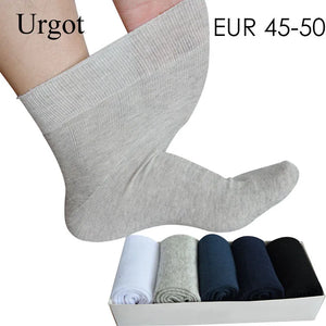 Urgot 5 Pairs Men's Socks Large Plus Big Size 48,49,50 All-match Casual Business Anti-Odor Men Socks Sox Meias Calcetines Hombre