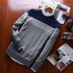 Top Grade 100% Cotton Designer New Fashion Brand Pullover Striped Knitted Sweater Men Korean Casual Plain Jumper Clothes Men