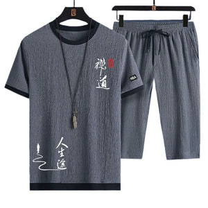 Summer Short Sleeve Fashion Casual Exercise Suit