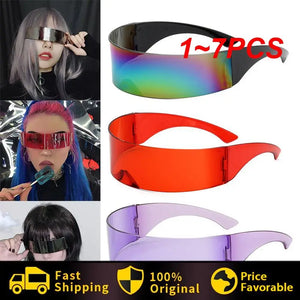 Futuristic Rimless Wrap Around Anti-UV Cycling Sunglasses