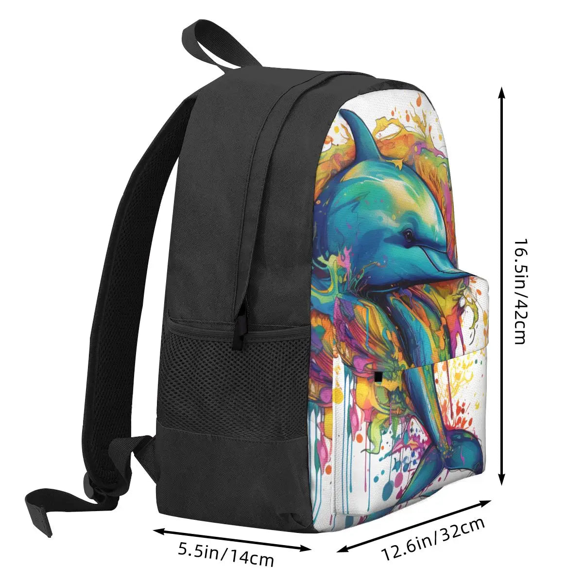 Dolphin Backpack Girl Grafitti Psychadelic Lightweight Backpacks Polyester Kawaii School Bags Workout Design Rucksack