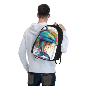 Dolphin Backpack Girl Grafitti Psychadelic Lightweight Backpacks Polyester Kawaii School Bags Workout Design Rucksack