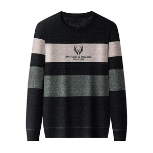 Chenille Jacquard Round Neck Knitwear Casual Fleece Pullover