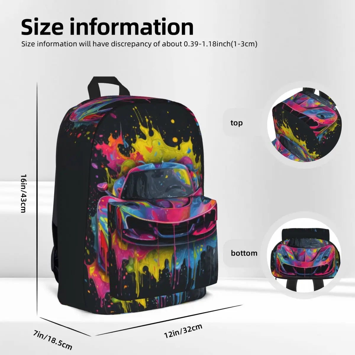 Passionate Sports Car Graffiti Trekking Backpacks