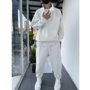 2023 Autumn Winter Tracksuit Two Piece Sets Hip Hop Men Pant Sports Wear Fashion Clothing Solid Color Sweatsuit Jogging Suit