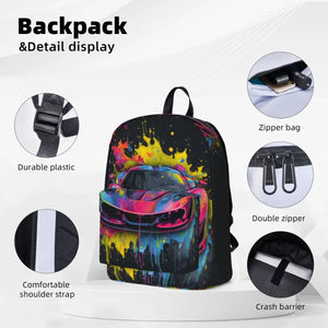 Passionate Sports Car Graffiti Trekking Backpacks