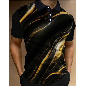 Fashion Men'S Polo Shirt 3d Silk Printed Summer Casual Short Sleeved Street Designer Oversized Shirt High-Quality Men'S Clothing