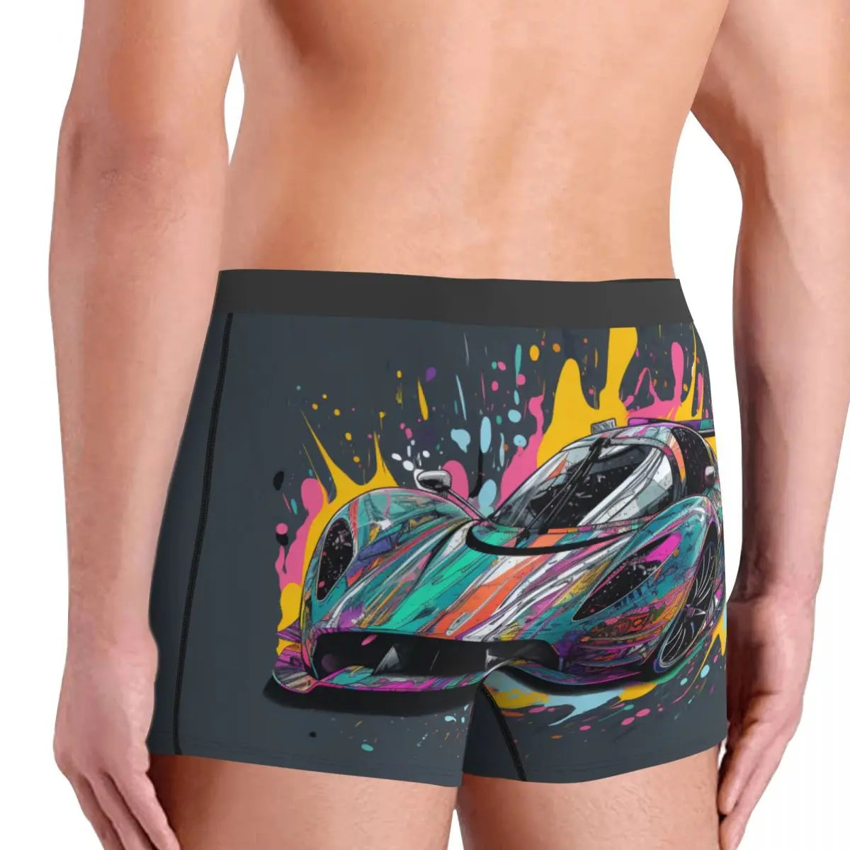 Dazzling Sports Car Underwear Grafitti Psychadelic Pouch Quality Boxershorts Sublimation Shorts Briefs Cute Males Underpants