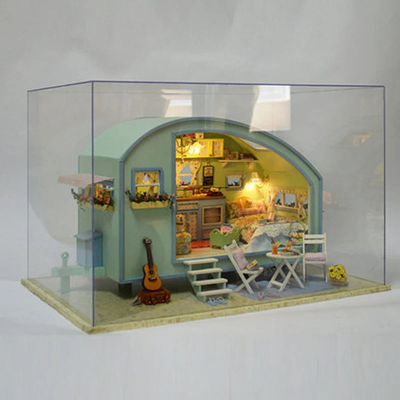 Large Diy Doll House Case  Model Building Miniature 3D Wooden Handmade Dollhouse Birthday Gifts Dolls Toy Time Travel