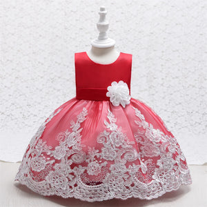 Yoliyolei V back Removeable Bow Costume Kids Girls Embroidery Flower Children Birthday Tulle Gown Party Dresses For Girl