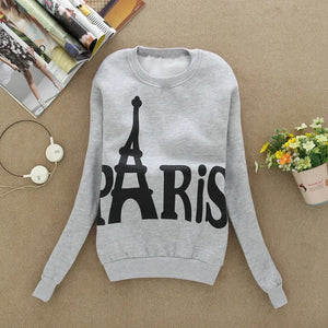 XUANSHOW 2022 Spring Autumn Women's Long Sleeved Sweatshirts Printed Paris Pullover Sweatshirts Clothing Sudaderas Mujer