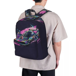 Dazzling Sports Car Backpack Psychadelic Grafitti Travel Backpacks Men Custom Soft School Bags Funny Rucksack