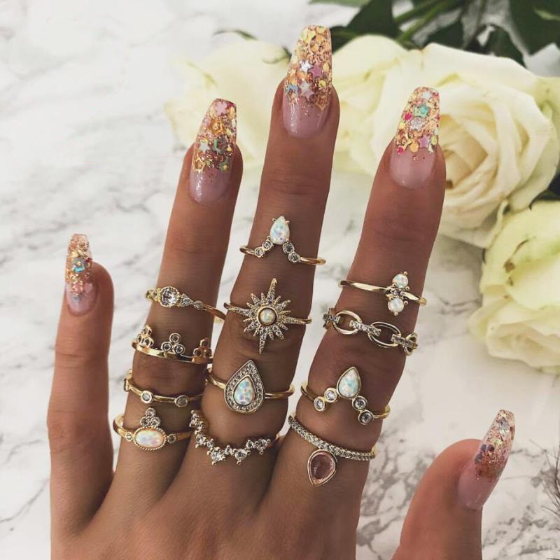 Trendy Boho Midi Knuckle Ring Set