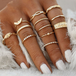 Trendy Boho Midi Knuckle Ring Set