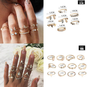 Trendy Boho Midi Knuckle Ring Set