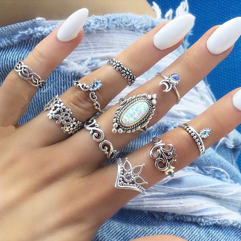 Trendy Boho Midi Knuckle Ring Set