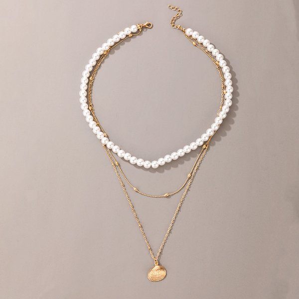 Elegant Big White Imitation Pearl Beads Choker Clavicle Chain Necklace For Women Wedding Jewelry Collar 2021 New