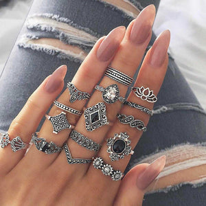 Trendy Boho Midi Knuckle Ring Set