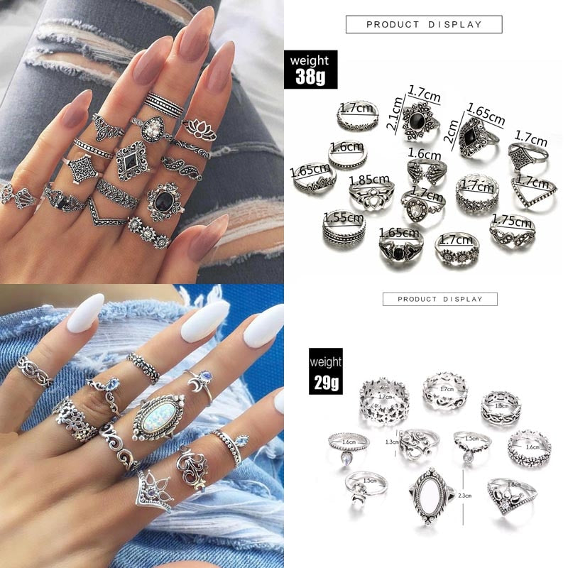 Trendy Boho Midi Knuckle Ring Set