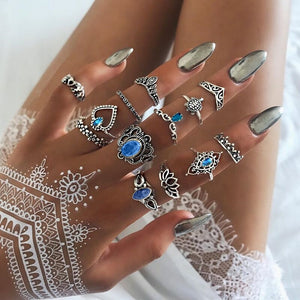 Trendy Boho Midi Knuckle Ring Set