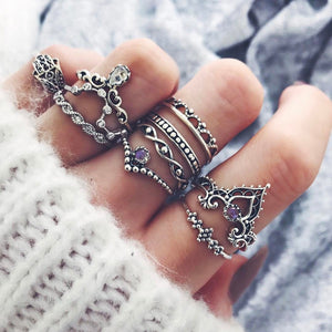 Trendy Boho Midi Knuckle Ring Set