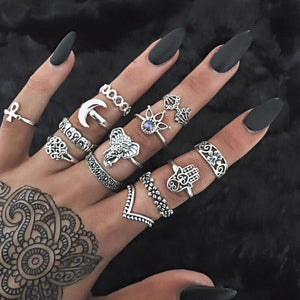 Trendy Boho Midi Knuckle Ring Set