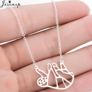 Origami Stainless Steel Animal Pendant Necklace