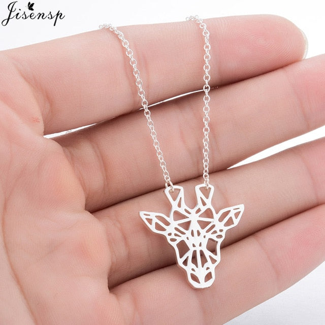 Origami Stainless Steel Animal Pendant Necklace