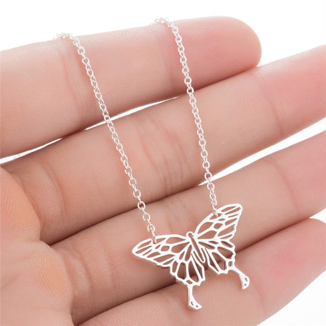 Origami Stainless Steel Animal Pendant Necklace